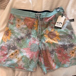 Billabong Men's Floral Boardshorts in Pastel Multi Mens 34